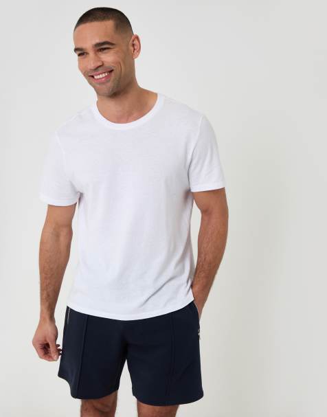 Threadbare Pique pleated sweat shorts in navy - view 1