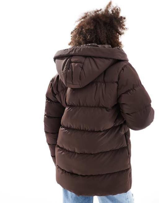Threadbare - Piumino marrone di media lunghezza, 3 di 4