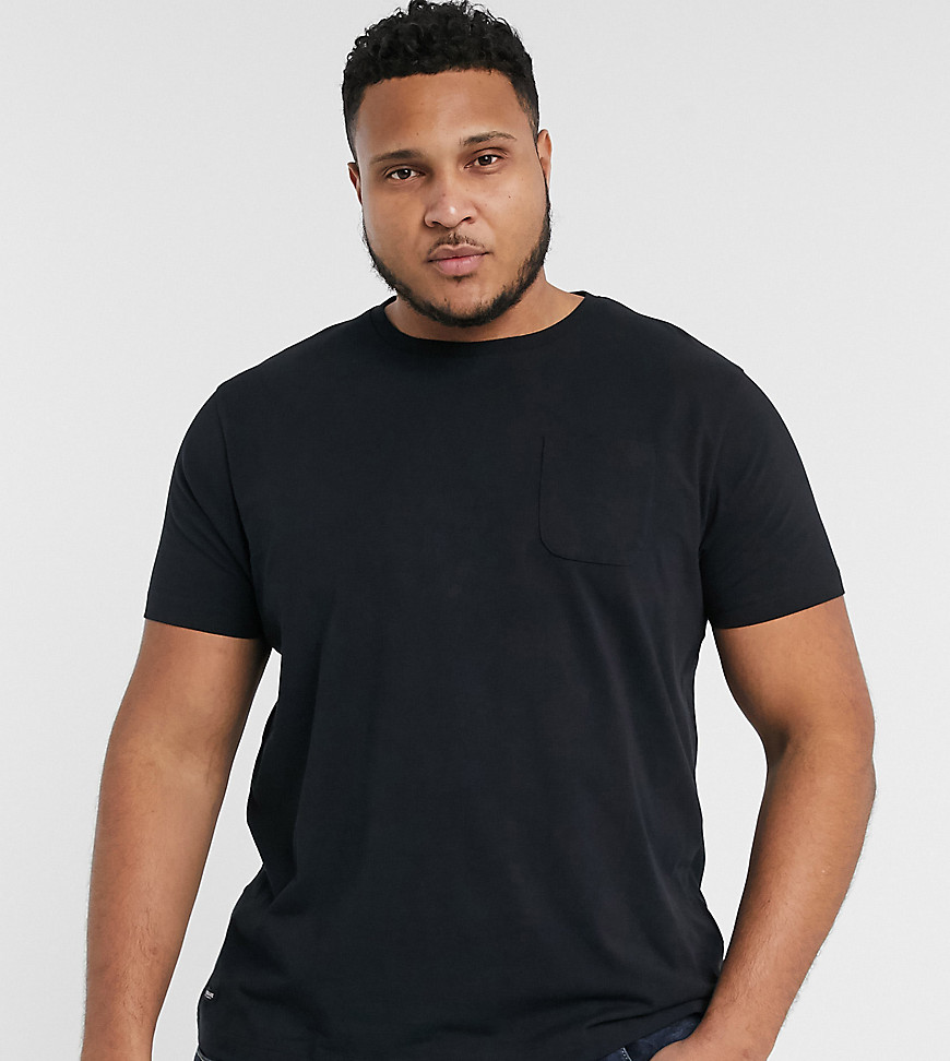 Threadbare Plus basic t-shirt with pocket in black