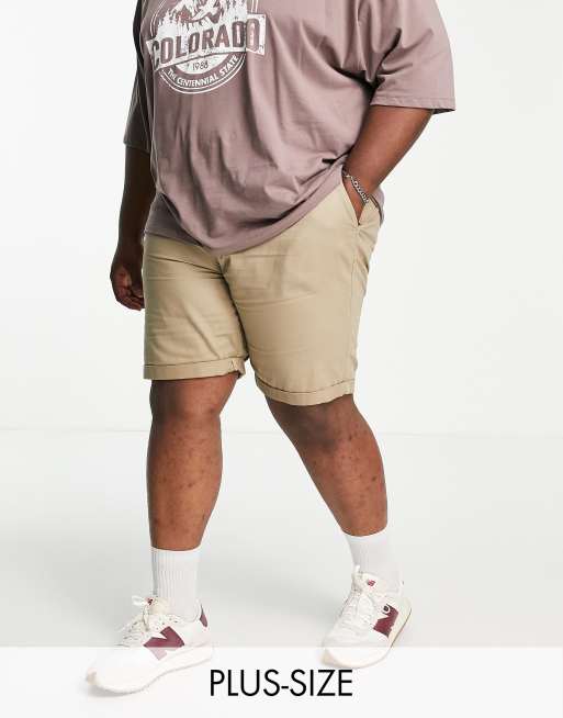 Threadbare Plus chino shorts in stone