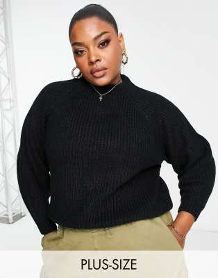 Threadbare Plus Chloe high neck jumper in black - ASOS Price Checker