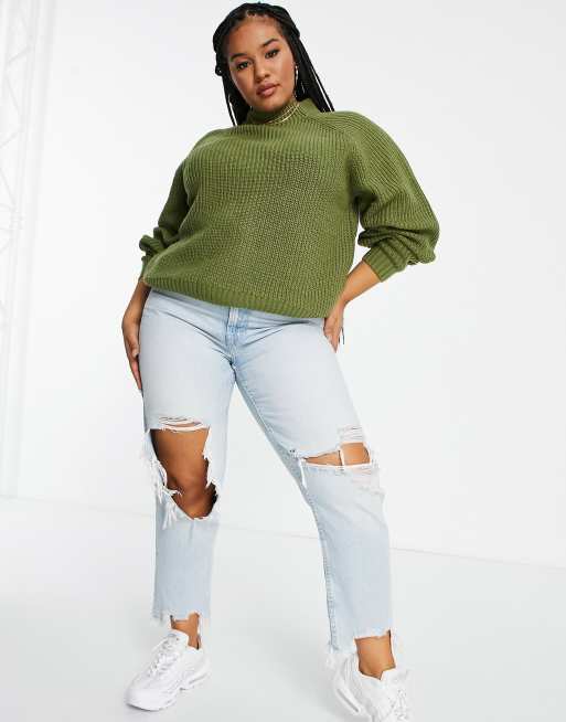 Threadbare Plus - Chloe - Pull à col montant - Olive, 4 de 4