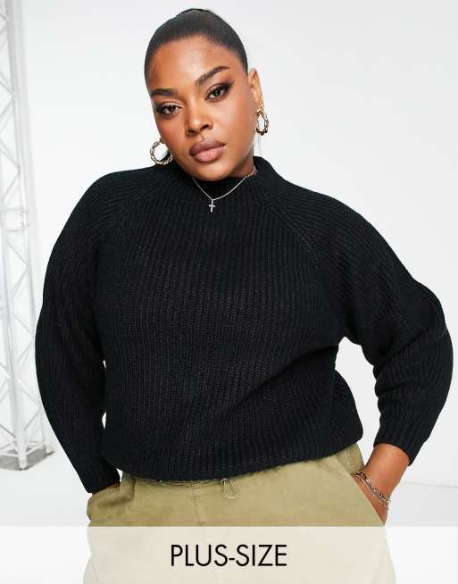Threadbare Plus - Chloe - Pull col montant - Noir