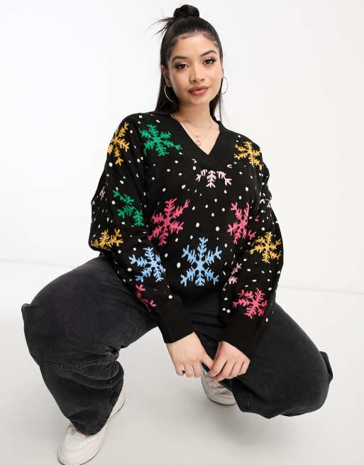 Ladies black christmas on sale jumper