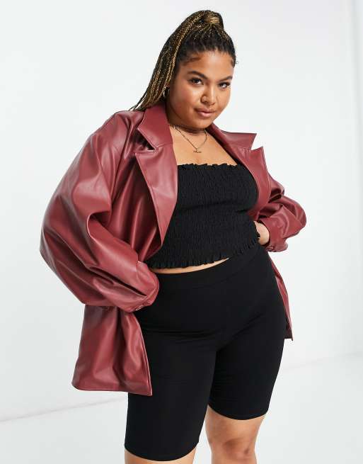 plus size burgundy jacket