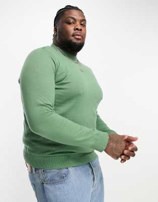 Threadbare Tall Cotton Crew Neck Sweater In Wavellite-green In Green