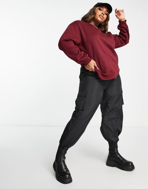 Threadbare Plus Dixie Maglione oversize color vino scuro ASOS