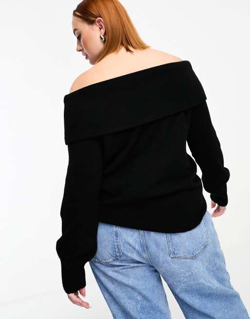 Off shoulder jumper plus on sale size