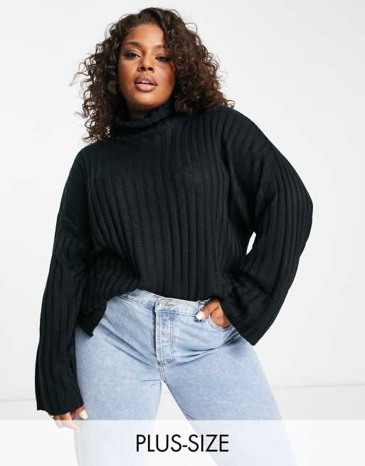 Plus size store polo neck jumpers