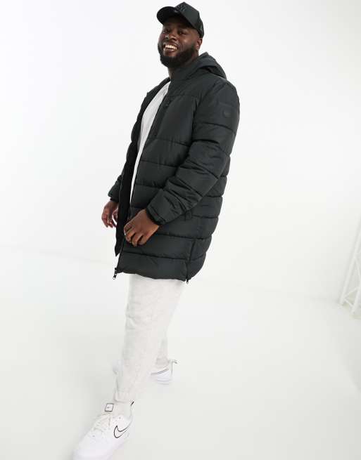 Threadbare Plus - Giacca imbottita taglio lungo nera