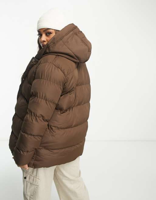 Hooded Puffer Jacket - Dark Chocolate