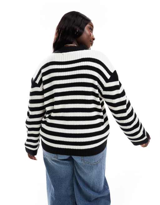 Vero Moda Schwarz Weiß Pullover WeiÃƒÂŸ Schwarz YAS – Gestreifter