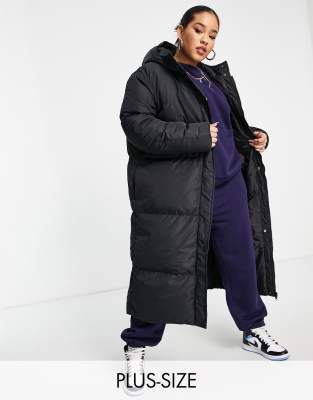 Threadbare Curve Threadbare Plus Jodie Maxi Puffer Coat In Black ModeSens