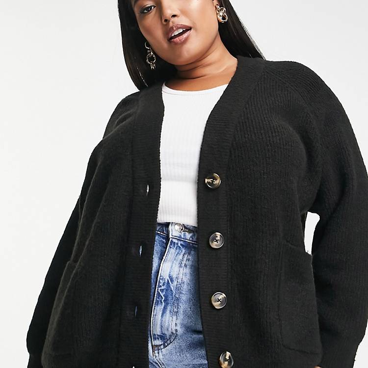 Agree with rich Separately Threadbare Plus Michayla oversized cardigan in black | ASOS