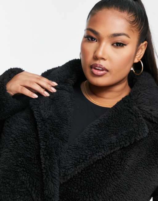 Asos black hot sale teddy coat