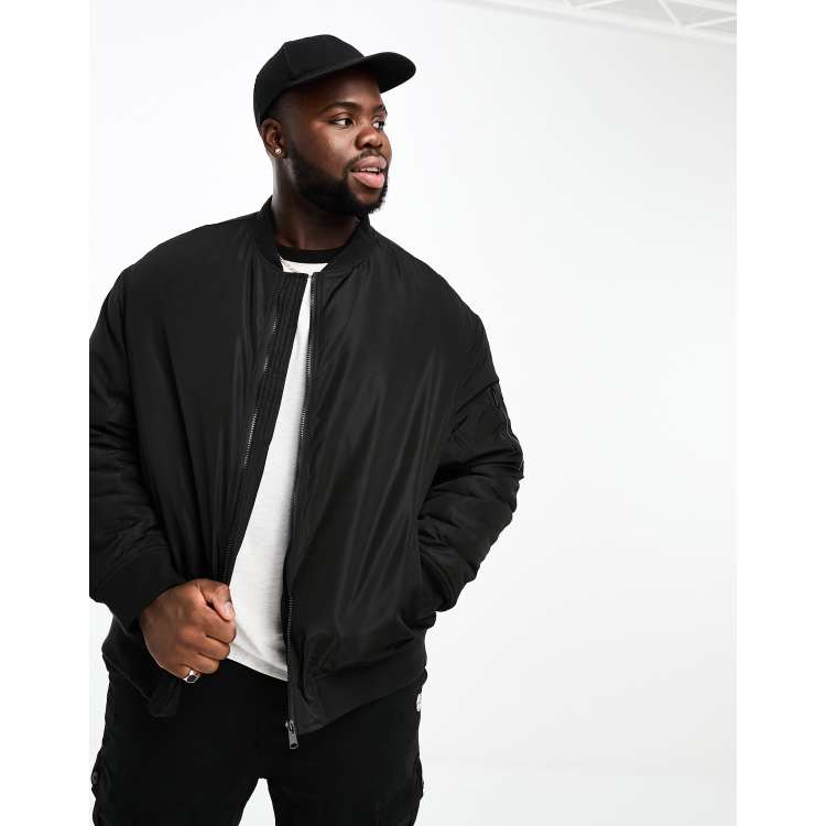 Black Oversized Bomber Jacket