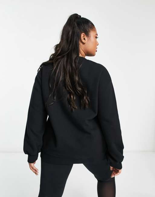 Threadbare Plus Ski printed sweater in black, 2 of 4