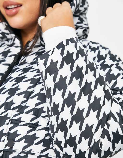 Cropped Bomber Ski Jacket – Houndstooth – My Sunday Ski