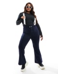 [Threadbare] Threadbare Plus Ski wide leg pants with braces in navy 18 Navy / ecru