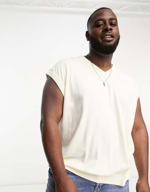 Threadbare Plus Spencer met Vhals in gebroken wit ASOS