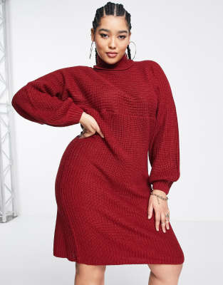 plus red sweater dress