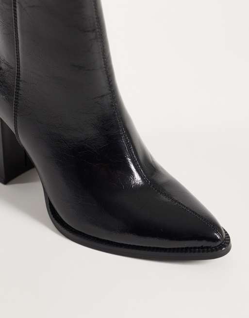 Threadbare pointed heeled ankle boot in black, 3 of 4