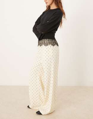 Threadbare Polka Dot Pull On Pants In White
