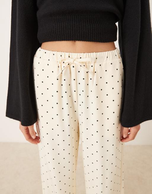 Threadbare polka dot pull on trouser in black and ecru, 4 of 5