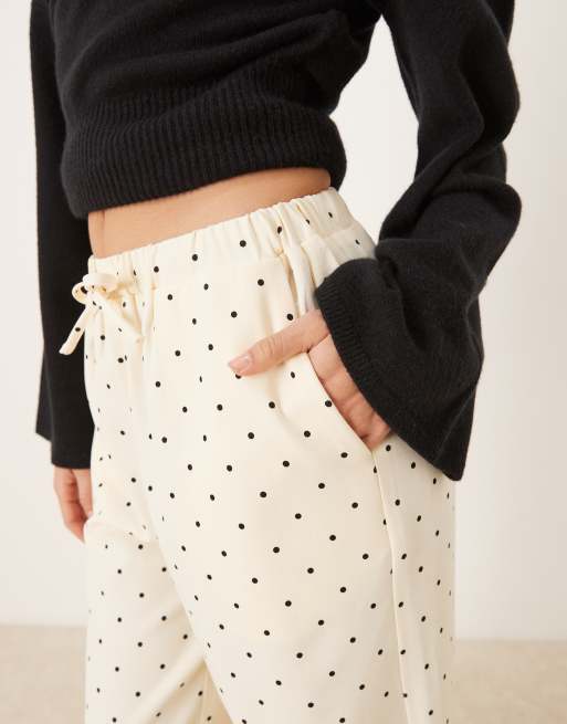 Threadbare polka dot pull on trouser in black and ecru, 5 of 5