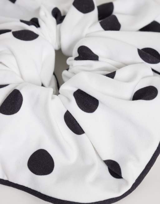 Threadbare polka dot scrunchie in black and white, 2 of 3