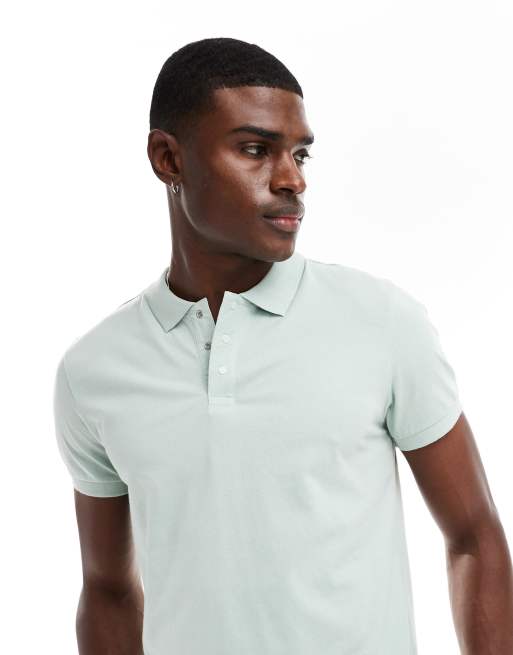 Threadbare - Polo à 3 boutons - Vert pâle