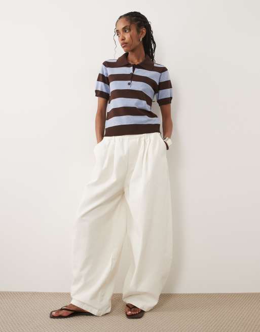 Threadbare - Polo a maniche corte in maglia blu e marrone, 2 di 4