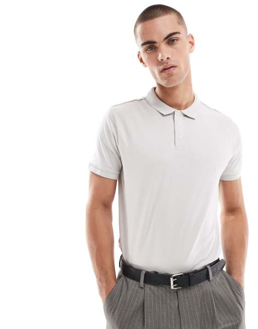 Threadbare - Polo avec 3 boutons - Gris clair