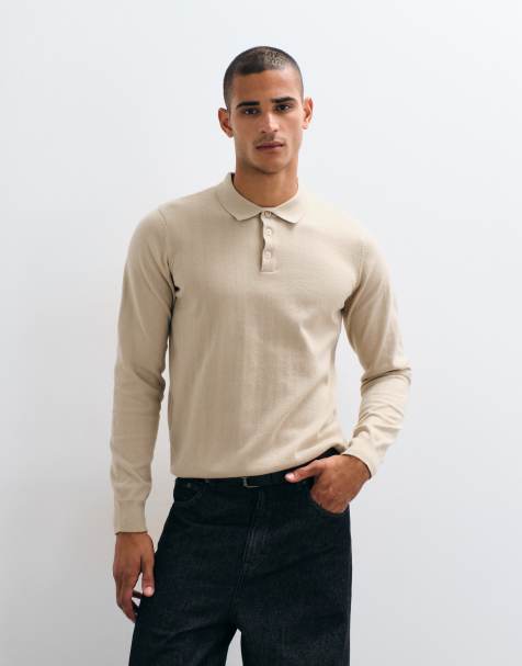 Threadbare polo en maille couleur pierre - view 1