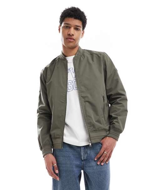 Threadbare 'predict' showerproof classic bomber jacket in khaki - view 1