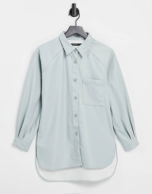 Threadbare PU shirt in mint