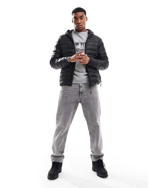 Threadbare puffer jacket in black - view 1