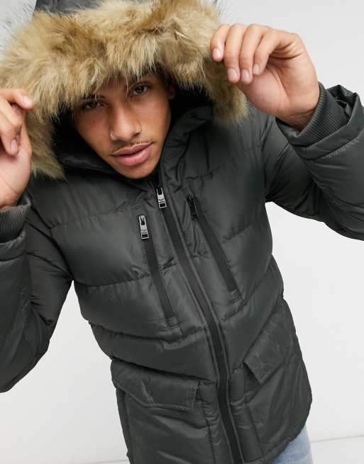 asos threadbare puffer jacket