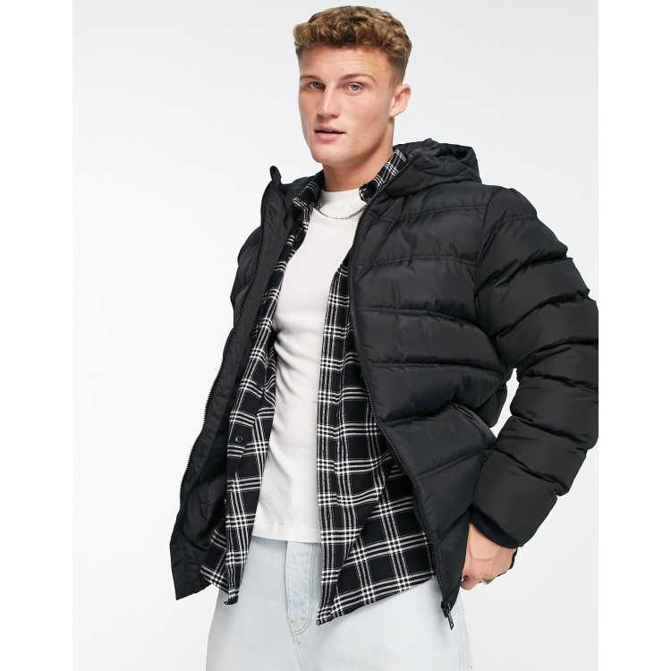 Threadbare tulip hooded online puffer jacket in stone