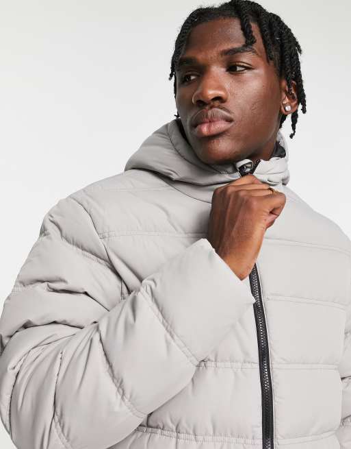 ASOS DESIGN puffer jacket in silver