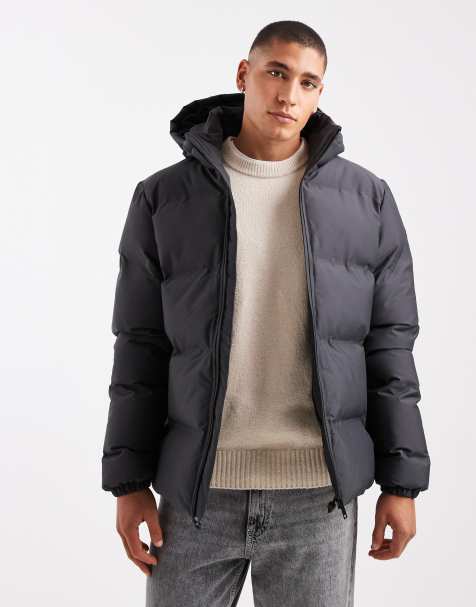 Threadbare puffer jacket with hood in slate gray - view 1