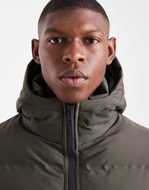 Threadbare – Pufferjacke in Khaki mit Kapuze, 5 von 5