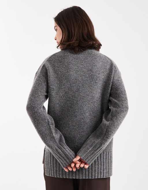 Threadbare - Pull col roulé en maille épaisse - Gris, 2 de 4
