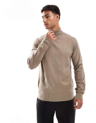 Threadbare - Pull col roulé - Taupe-Neutre