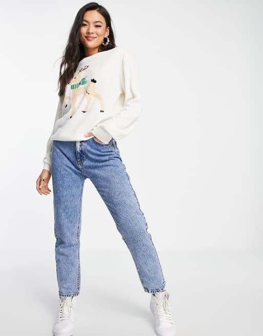 Threadbare - Pull de Noël à motif renne - Crème, 4 de 4