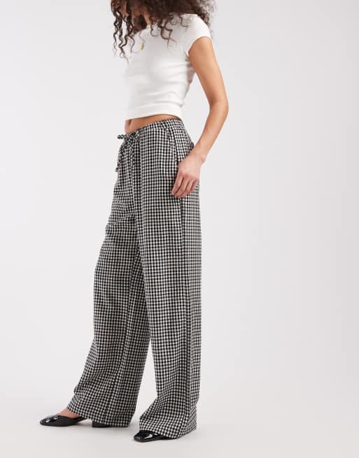 Threadbare - Pull on-bukser med sorte/hvide gingham-tern, 2 af 5