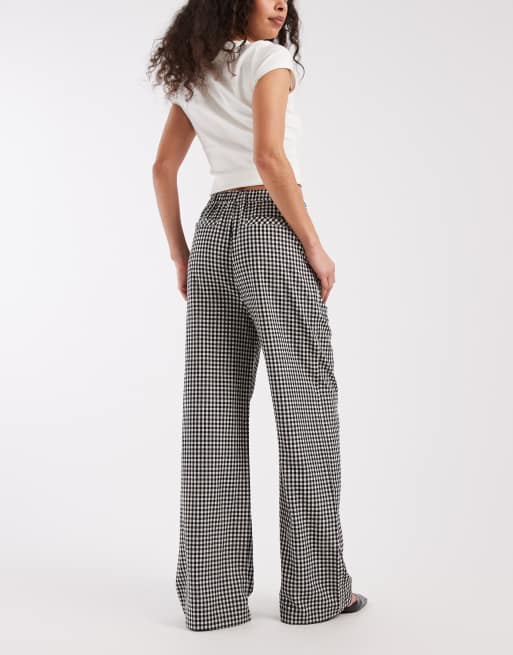 Threadbare - Pull on-bukser med sorte/hvide gingham-tern, 3 af 5