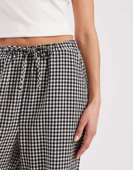 Threadbare - Pull on-bukser med sorte/hvide gingham-tern, 4 af 5