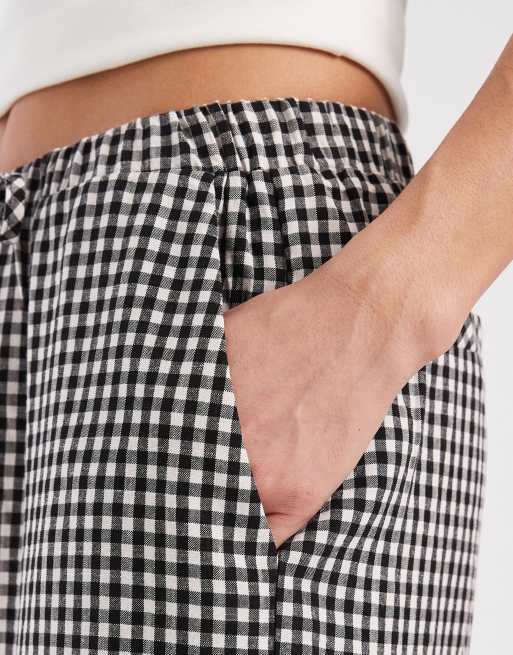 Threadbare - Pull on-bukser med sorte/hvide gingham-tern, 5 af 5