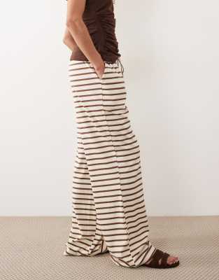 Threadbare Pull On Wide Leg Pants In White